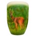Hand Painted Biodegradable Cremation Ashes Funeral Urn / Casket - Roe Deer